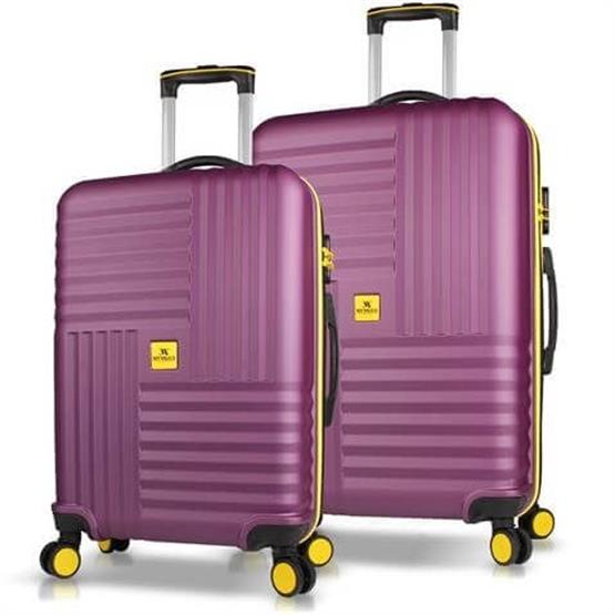 Puzzle Abs Orta ve Büyük Boy Mürdüm  2li Valiz Seti