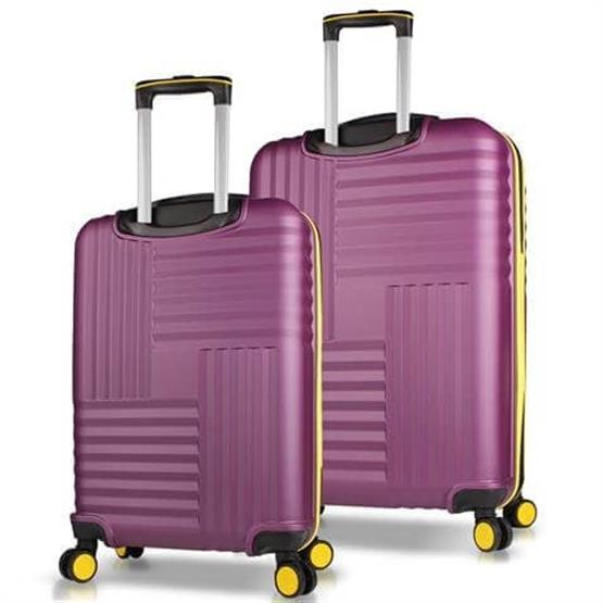 Puzzle Abs Orta ve Büyük Boy Mürdüm  2li Valiz Seti