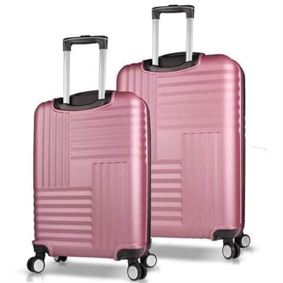Puzzle Abs Orta ve Büyük Boy Rose Gold  2li Valiz Seti