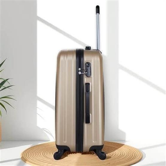 Ruby Abs Kabin Orta Büyük ve Makyaj Boy Gold 4lü Travel Valiz Seti