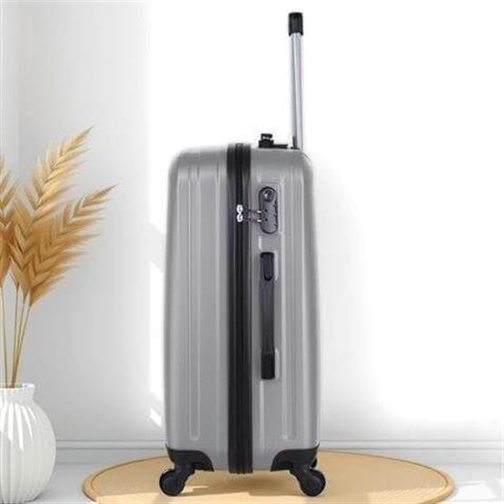 Ruby Abs Kabin Orta Büyük ve Makyaj Boy Gri 4lü Travel Valiz Seti