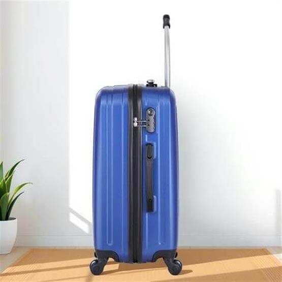 Ruby Abs Kabin Orta Büyük ve Makyaj Boy Mavi 4lü Travel Valiz Seti