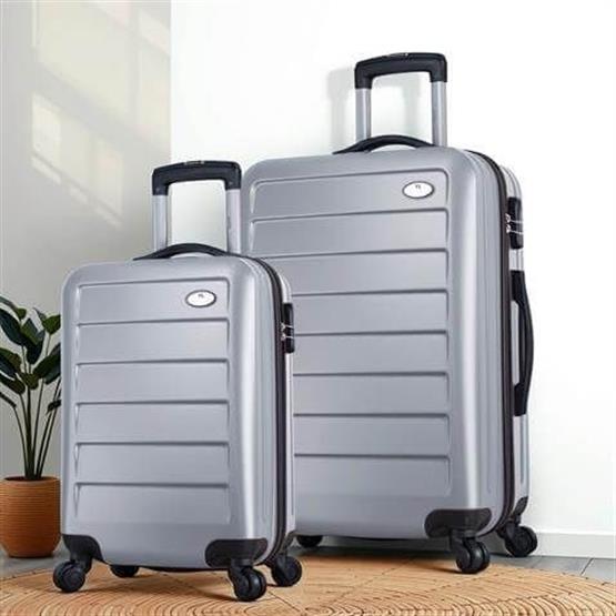 Ruby Abs Kabin ve Büyük Boy Gri 2li Valiz Seti