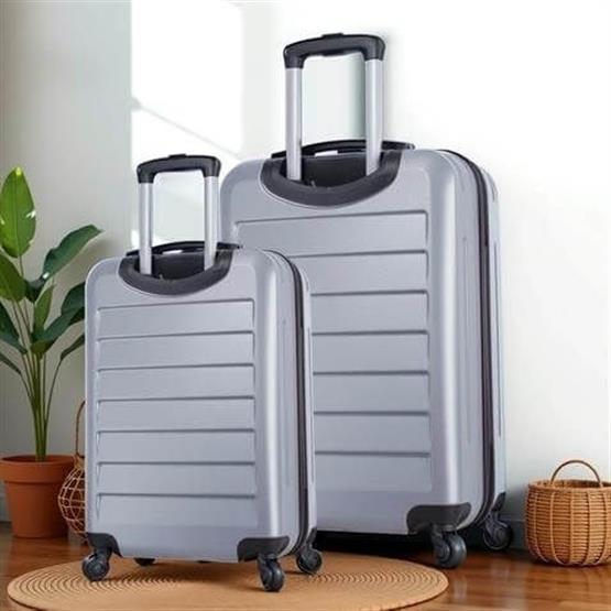 Ruby Abs Kabin ve Büyük Boy Gri 2li Valiz Seti