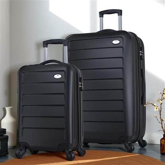 Ruby Abs Kabin ve Büyük Boy Siyah 2li Valiz Seti