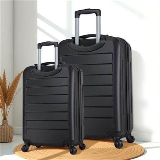 Ruby Abs Kabin ve Büyük Boy Siyah 2li Valiz Seti