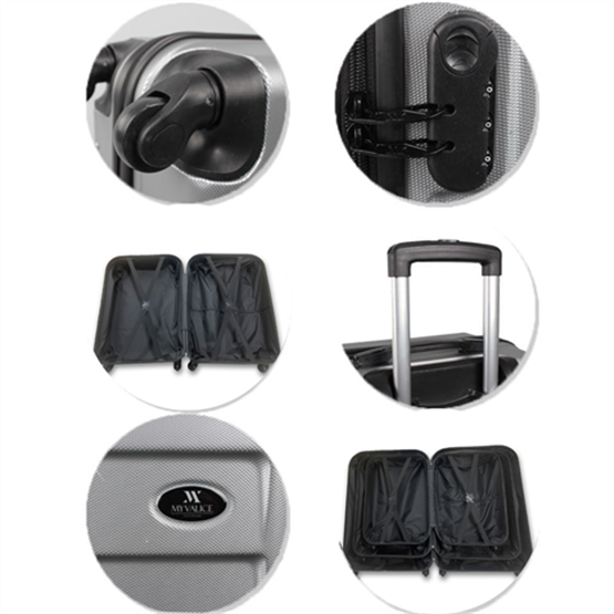 Ruby Abs Kabin ve Makyaj Boy Gri 2li Valiz Seti