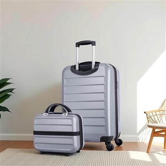 Ruby Abs Kabin ve Makyaj Boy Gri 2li Valiz Seti