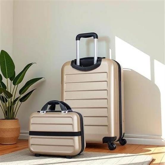 Ruby Abs Kabin ve Makyaj Boy Gold 2li Valiz Seti