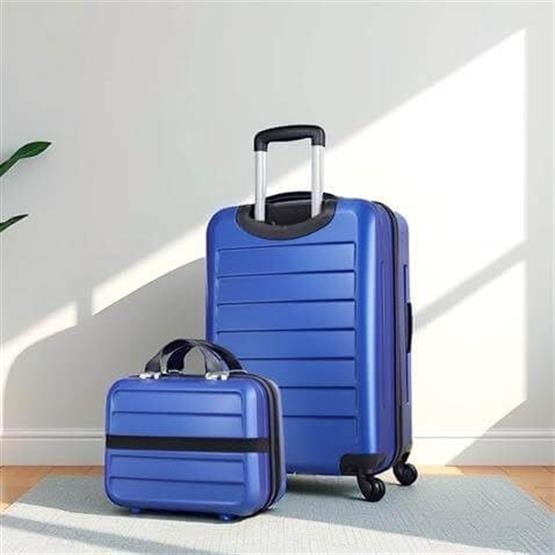 Ruby Abs Kabin ve Makyaj Boy Mavi 2li Valiz Seti