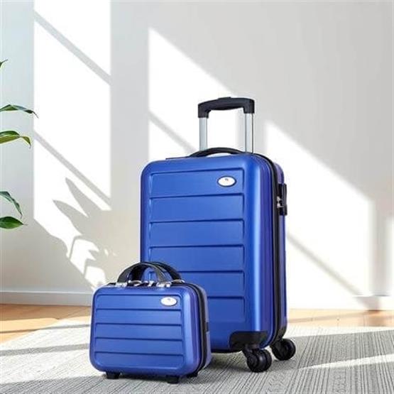 Ruby Abs Kabin ve Makyaj Boy Mavi 2li Valiz Seti