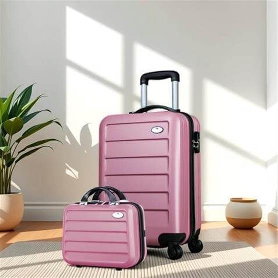 Ruby Abs Kabin ve Makyaj Boy Rose Gold 2li Valiz Seti
