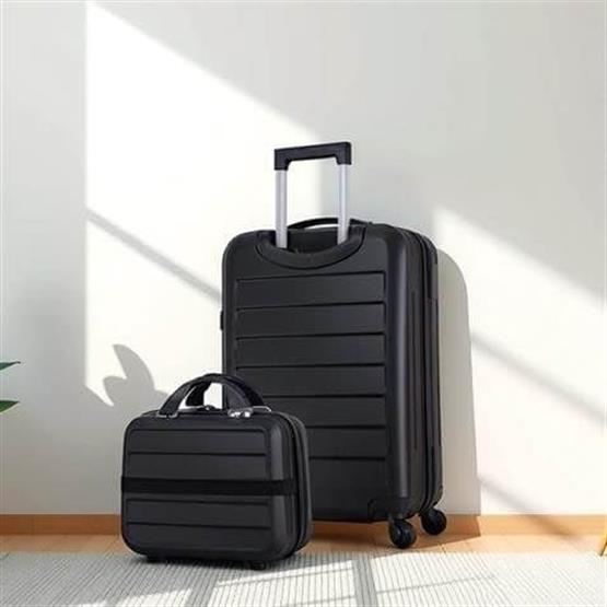 Ruby Abs Kabin ve Makyaj Boy Siyah 2li Valiz Seti