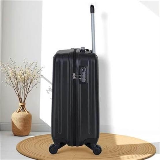 Ruby Abs Kabin ve Makyaj Boy Siyah 2li Valiz Seti