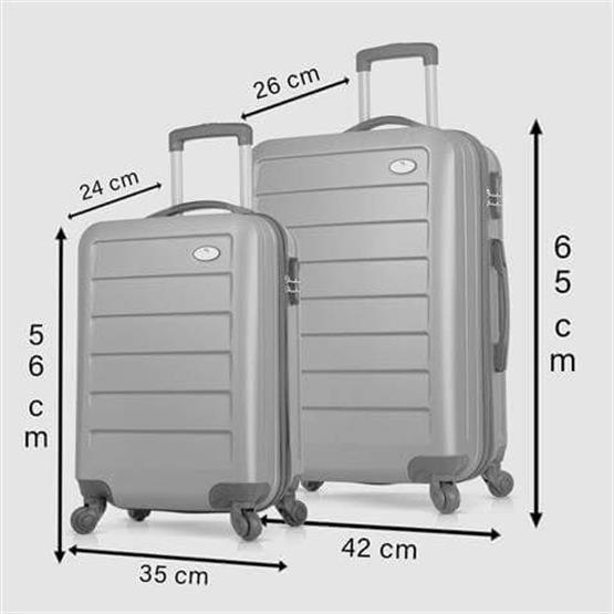 Ruby Abs Kabin ve Orta Boy Gold 2li Valiz Seti