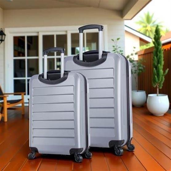 Ruby Abs Kabin ve Orta Boy Gri 2li Valiz Seti