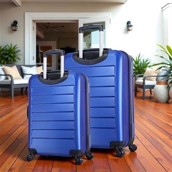 Ruby Abs Kabin ve Orta Boy Mavi 2li Valiz Seti