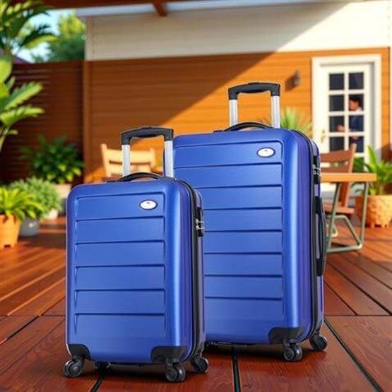 Ruby Abs Kabin ve Orta Boy Mavi 2li Valiz Seti