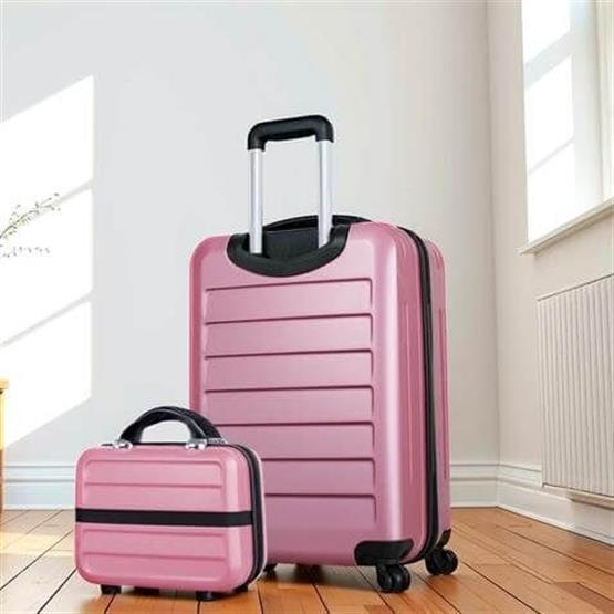 Ruby Abs Orta ve Makyaj Boy Rose Gold 2li Valiz Seti