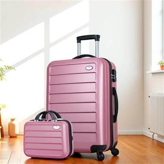 Ruby Abs Orta ve Makyaj Boy Rose Gold 2li Valiz Seti