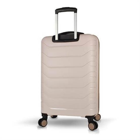 Solid PP Polipropilen Kırılmaz Orta Boy Krem Valiz