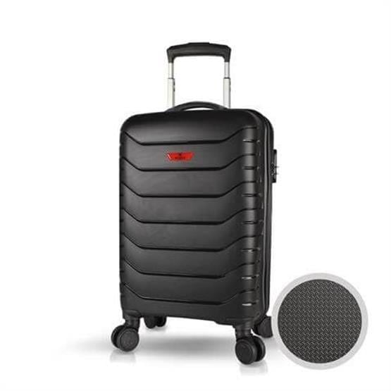 Solid PP Polipropilen Kırılmaz Küçük Kabin Boy Siyah Valiz