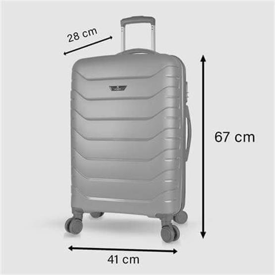 Solid PP Polipropilen Kırılmaz Orta Boy Parlement Mavisi Valiz