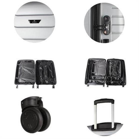 Solid PP Polipropilen Kırılmaz Küçük Kabin Boy Gümüş Gri Valiz