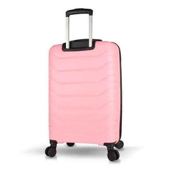 Solid PP Polipropilen Kırılmaz Orta Boy Toz Pembe Valiz