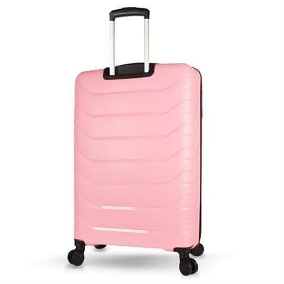 Solid PP Polipropilen Kırılmaz Büyük Boy Toz Pembe Valiz