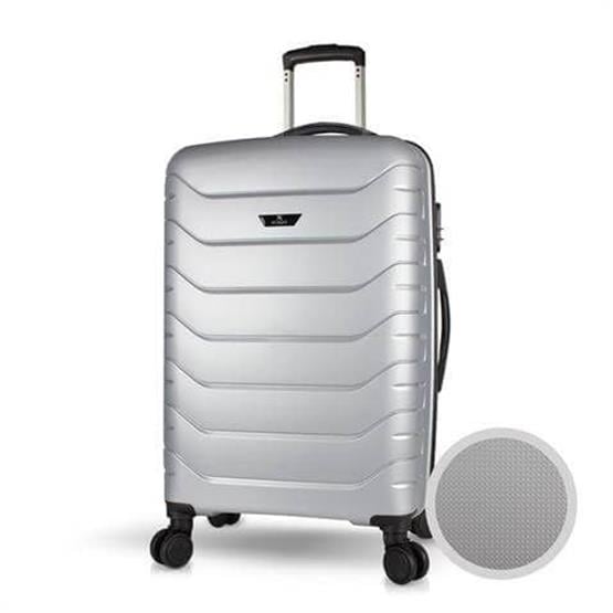 Solid PP Polipropilen Kırılmaz Orta Boy Gümüş Gri Valiz