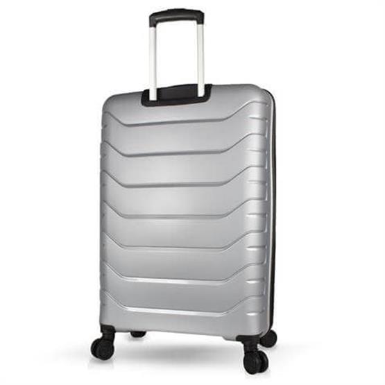 Solid PP Polipropilen Kırılmaz Büyük Boy Gümüş Gri Valiz