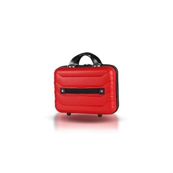Solid PP Polipropilen Kırılmaz Makyaj Çantası & El Valizi Kırmızı