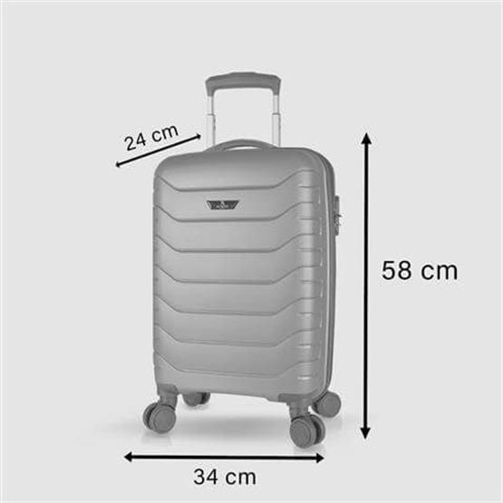 Solid PP Polipropilen Kırılmaz Küçük Kabin Boy Krem Valiz