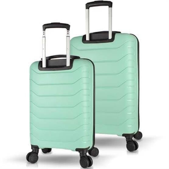 Solid PP Polipropilen Kırılmaz Kabin ve Orta Boy Mint Yeşili 2li Valiz Seti