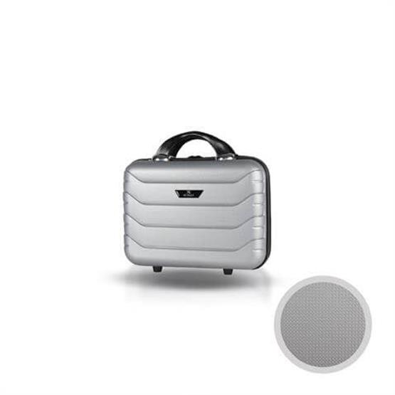 Solid PP Polipropilen Kırılmaz Makyaj Çantası & El Valizi Gümüş Gri