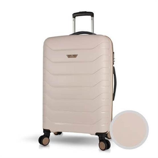 Solid PP Polipropilen Kırılmaz Orta Boy Krem Valiz