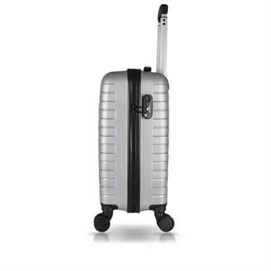Solid PP Polipropilen Kırılmaz Küçük Kabin Boy Gümüş Gri Valiz