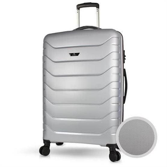 Solid PP Polipropilen Kırılmaz Büyük Boy Gümüş Gri Valiz