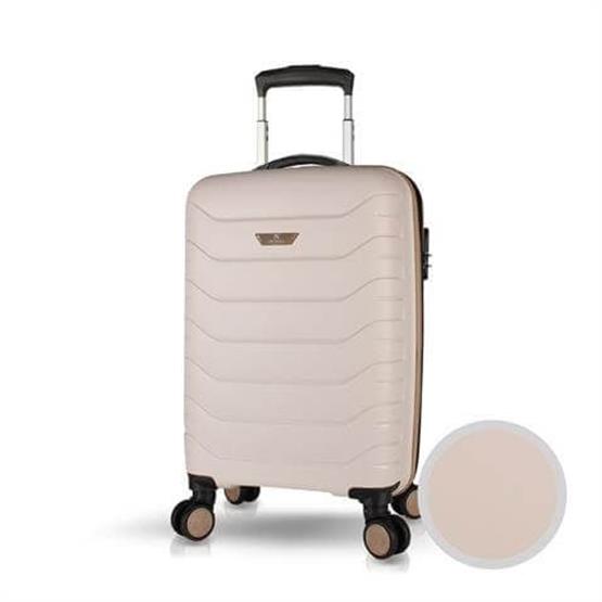 Solid PP Polipropilen Kırılmaz Küçük Kabin Boy Krem Valiz