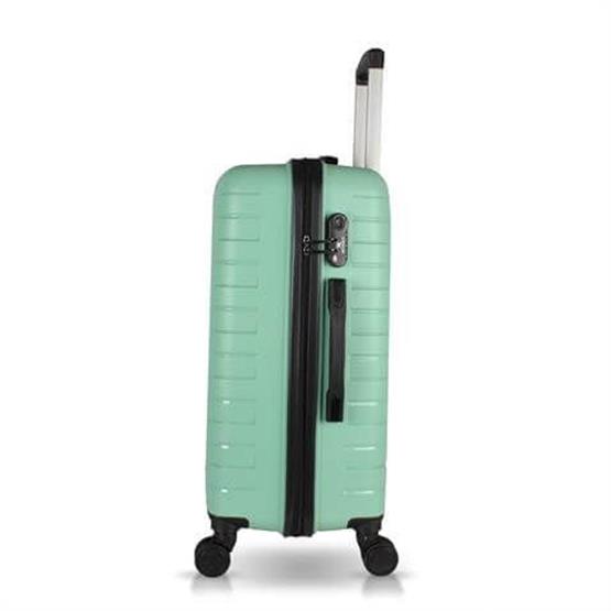 Solid PP Polipropilen Kırılmaz Kabin Orta ve Büyük Boy Mint Yeşili 3lü Valiz Seti
