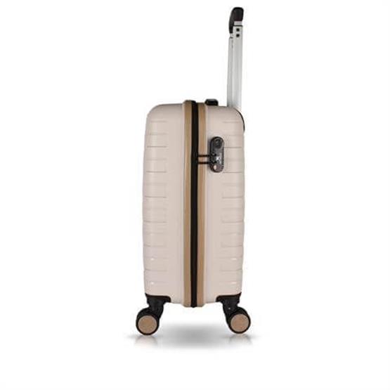 Solid PP Polipropilen Kırılmaz Makyaj ve Kabin Boy Krem 2li Valiz Seti