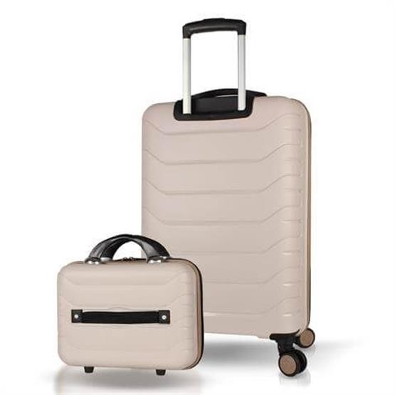 Solid PP Polipropilen Kırılmaz Makyaj ve Orta Boy Krem 2li Valiz Seti