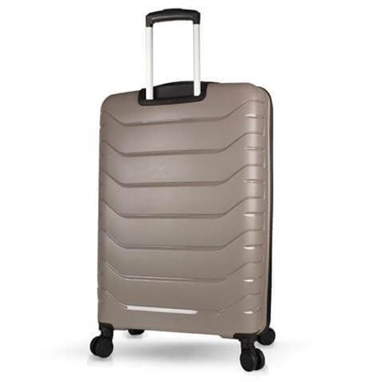 Solid PP Polipropilen Kırılmaz Büyük Boy Platin Gri Valiz