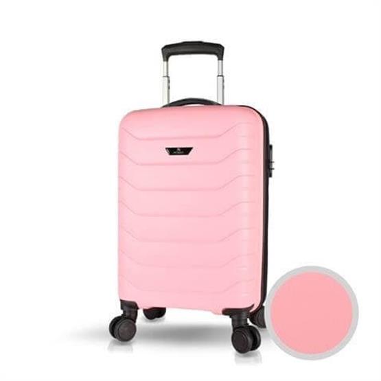 Solid PP Polipropilen Kırılmaz Küçük Kabin Boy Toz Pembe Valiz