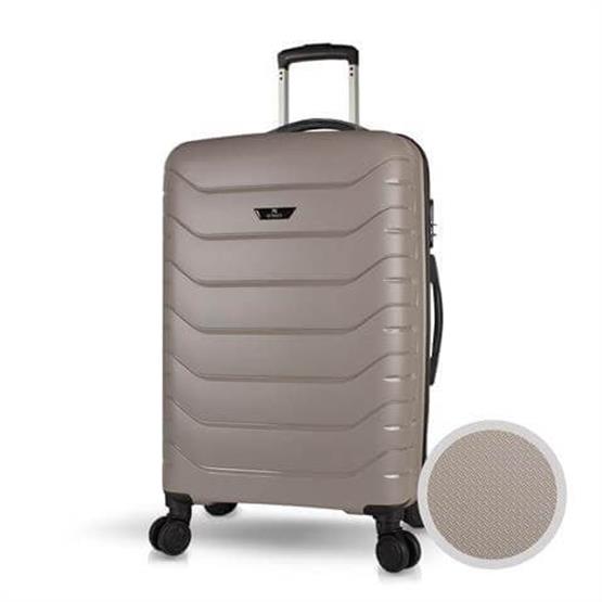 Solid PP Polipropilen Kırılmaz Orta Boy Platin Gri Valiz