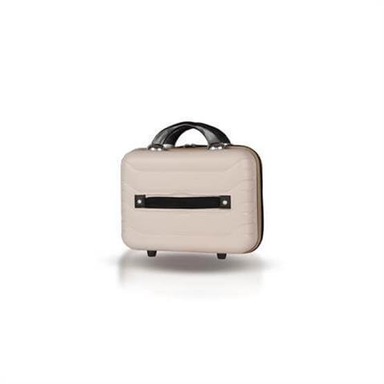 Solid PP Polipropilen Kırılmaz Makyaj Çantası & El Valizi Krem
