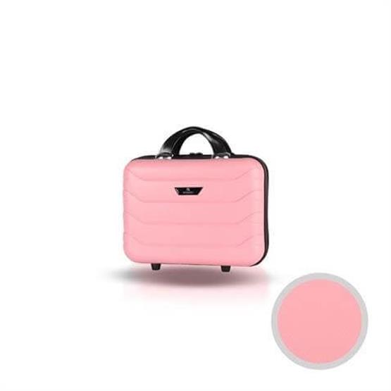 Solid PP Polipropilen Kırılmaz Makyaj Çantası & El Valizi Toz Pembe