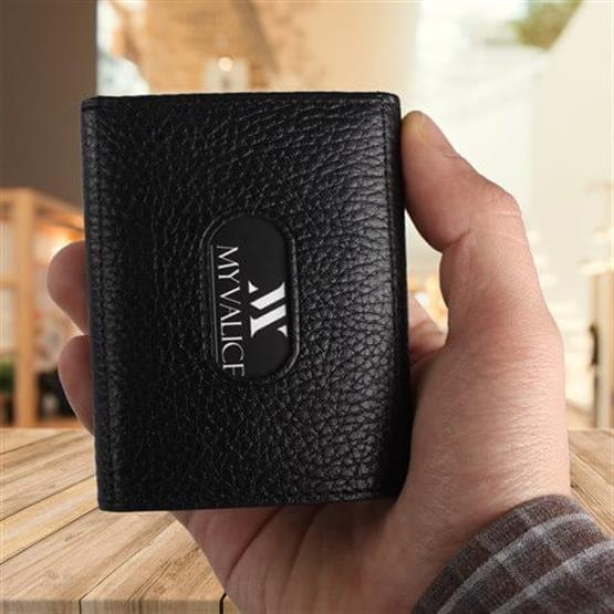 My Valice Unisex Hakiki Deri Cüzdan ve Kartlık 1819 Siyah