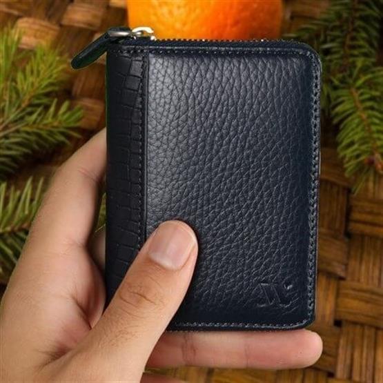 My Valice Unısex Hakiki Deri Cüzdan ve Kartlık 1810 Lacivert